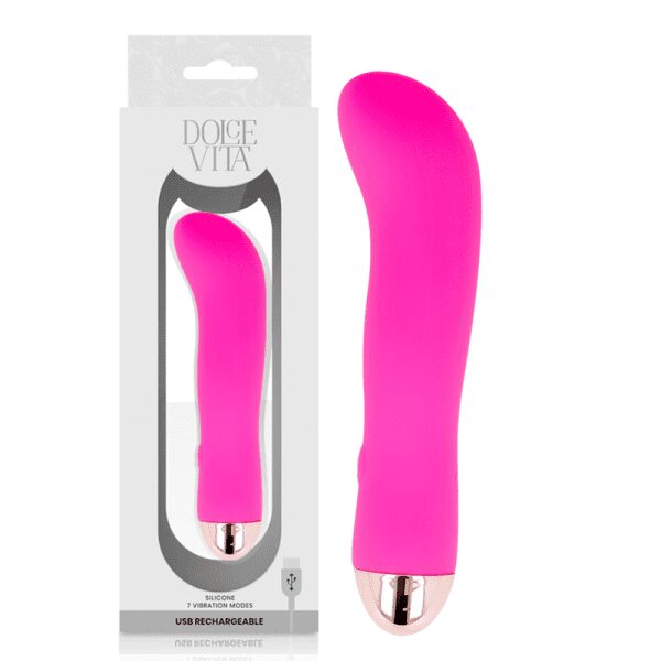 DOLCE VITA - RECHARGEABLE VIBRATOR TWO PINK 7 SPEEDS 2